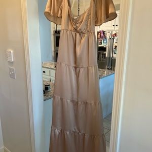 Show Me Your Mumu Nicole Maxi Dress - Champagne Luxe Satin